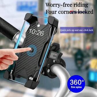 Support de téléphone pour vélo, support de téléphone pour moto, support de téléphone pour trottinette électrique, support de téléphone pour vélo pour les coursiers, compatible avec et Android. Cadeau d'anniversaire, famille, amis pour le vélo, le vélo électrique, accessoires de moto et de vélo extérieur