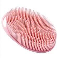 Silicone Body Brush, Exfoliating Body Scrubber, Silicone Body Scrubber Loofah, Silicone Bath Brush, Soft Exfoliating Body Bath Shower Scrubber Brush S And Adults All Kinds Of Skin(Green) - 粉色 - 查看 1