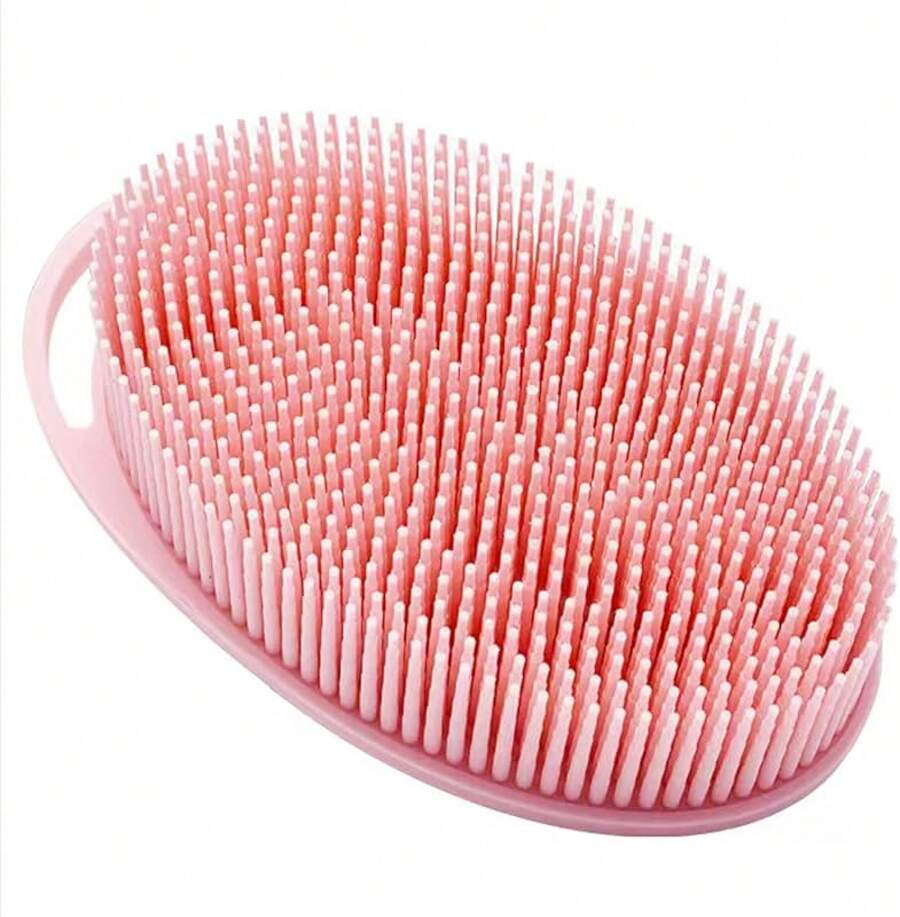 Silicone Body Brush, Exfoliating Body Scrubber, Silicone Body Scrubber Loofah, Silicone Bath Brush, Soft Exfoliating Body Bath Shower Scrubber Brush S And Adults All Kinds Of Skin(Green) - 粉色 - 查看 1