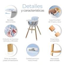 DMA Color sorpresa Periquera para bebé Silla alta para bebé ajustable 4 en 1, Silla de Doble Posición, recubiertoa Desmontable, Fácil de Limpiar - Multicolor - Ver 4