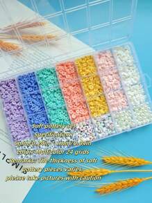1 Caja de 24/28 piezas de arcilla polimérica simple y de moda, accesorios para hacer joyas DIY para collares, pulseras y diversos artesanías