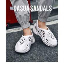 Men Women Clogs Foam Runners Hollow Sandals Foam Runner Shoes Slip-On Walking Platform Lightweight Cloud Slides Non-Slip Soft Runner Sandals Breathable Arch Support Sandals Breathable Non-Slip Beach Shoes Casual Fashion Sports Sandals One Pair - 白色 - 查看 3