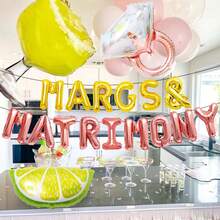 LaVenty Margs And Matrimony Bachelorette Balloons Margs And Matrimony Balloons Bachelorette Party Decoration For Margarita Bachelorette Party Mexican Fiesta Bachelorette - 玫瑰金 - 查看 7