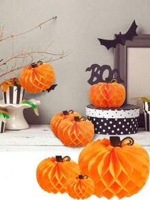 1PC Halloween Decorative Paper Pumpkin Honeycomb Ball Decorations Table Centerpieces 3D Paper Pumpkin Ornaments Pumpkin Witch Hat Honeycomb Ball Decorations Halloween Thanksgiving Party Birthday Wedding Home Party Supplies Autumn Harvest Season Decorative Pumpkin