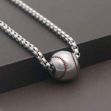 1 Pieza Collar de Béisbol de Acero Inoxidable Joyería para Hombres y Mujeres, Accesorio de Béisbol, Colgante de Béisbol/Softbol de Acero Inoxidable, Joyería Deportiva de Estilo de Pareja