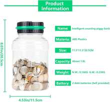 Digital Counting Piggy Banks For Adults, 1.8L Capacity Coin Bank With LCD Counter Display, Transparent Money Coin Jar For Money Saving, Holds All US Coins, Ideal Gift For Boys Girls (Green) - Lime Green - View 6