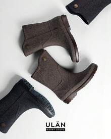 Bota de Lluvia para Dama Ana 4290 Glamour De moda Elegante Básico Lindo Tela Oficina Exterior Otoño-Invierno. - Café integral - Ver 6