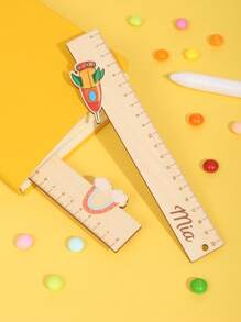 Personalized Custom Cute Cartoon Children's Early Education Teaching Aids Student Learning Supplies Stationery Gift Wooden Ruler School Supplies,Back To School