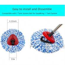 6 Pack Spin Mop Replacement Heads Compatible With Ocedar RinseClean 2 Tank Mop SystemMicrofiber Mop Refill Heads For O Cedar Cleaning All Hardsurfaced Floor - 如圖 - 查看 5