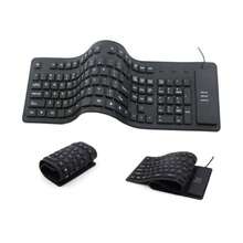 Teclado plegable curvo impermeable de silicona con cable - KB022 - Negro - Ver 3