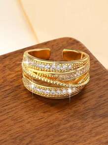 1 Stück hübscher kubischer Zirkonia Ring für Frauen, Hochzeit, Verlobung, Party Schmuck, Valentinstag, Mama, Mutter, Muttertag, Geschenk