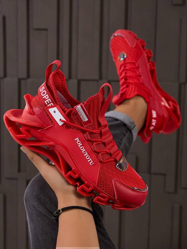 Men's Hollow Mesh Breathable Knit Athletic Casual Running Sports Shoes, All Season