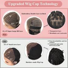 360° HD Lace Front Braid Wig 13" X 8" Lace Cornrow Braid Wig 36 Inch Full Lace Braid Wig Handmade Crochet Black Natural Box Braid Wig With Baby Hair - Black - View 9