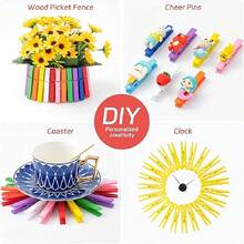 100 Pieces Of Wooden Clips - High-Quality Mixed Color Household Hangers, DIY Handicrafts, Photo And Memo Organization - Decorative Clips For Indoor And Outdoor Use, Creative Design, Composite Wooden Clothes Clips