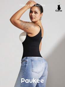 1 pieza Moldeador corporal talla grande para mujer que da forma a la cintura, con sujeción micromodelada de los senos, cierre del vientre y cintura delgada, para mujeres de talla grande
