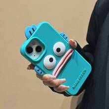 Sanrio 1pc Kawaii Ugly Cute Fish 3D Stereoscopic Apple Silicone Anti-Drop Phone Case Is Compatible With Apple 16/15/14/13 Waterproof Shockproof Scratch Resistant