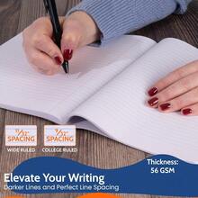 YQQ Marble Hardcover College Ruled Composition YQQ  200 Pages 100 Sheets 9.75 X 7.5 In Sturdy Sewn Binding School Office Journaling Notes 4 Pack