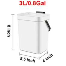Small Trash Can, Hanging Small Trash Can With Lid Under Sink For Kitchen,Food Waste Bin ,Mountable Garbage Can Bathroom