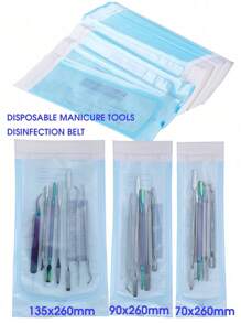 100/50PCS Disposable Self Sealing Bag Sterilization Pouch Bag 4Sizes Sterilization Bag For Manicure Tools Stainless Steel Drill Tweezers Scissor Nail Art Storage Supplies, Self Seal Sterilization Pouch Dental Sterilization Bags 100 PCS For Dental Tools, Nail Toolkits