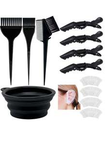 12 pièces Kit de décoloration des cheveux Produits professionnels de coloration des cheveux avec pinceau à coloration, bol à coloration, cache-oreilles, pinces à cheveux pour coloration de salon, coloration des cheveux à la maison, mèches, rentrée scolaire, accessoires de voyage, essentiels pour les vacances, accessoires pour cheveux pour femmes