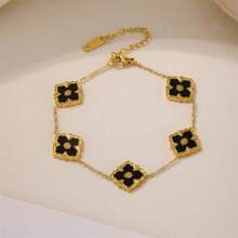 Conjunto de joyas de pulsera, collar y pendientes con flores, estilo accesorio de palacio de rombos, de estilo europeo y estadounidense