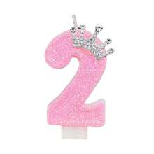 Pink Crown Birthday Cake Candles/Romantic Cake Pink Number Candles/Straight Wax 0-9 Creative/Queen Princess Wishing Candles/Candlelight Anniversary Cake Decoration Candles/Cake Top Decoration Suitable For Birthdays/Weddings/Bachelor Parties - Pink + Crown - View 15