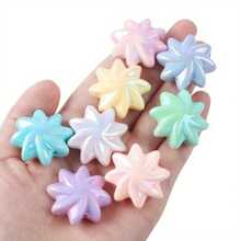 5 piezas de cuentas acrílicas multicolor de 29mm, con forma de flor espiral, para manualidades DIY de joyería, pulsera