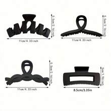 4pcs Matte Square Multi-Clip Hair Claw Clips, Hair Claw Hair Accessories Set, Non-Slip Daily Updo For Women, Suitable For Thick Hair, Simple & Fashionable Fashion Hair Clips, Casual Fall Winter For Vacation Outfits Woman