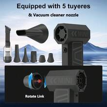 迷你涡轮喷射风扇，140,000转/分钟涡轮风扇，无线电动手持式空气除尘器，52米/秒无刷电机手持式吹风机，高性能汽车旋风涡轮机，气垫充气机，宠物烘干机，烧烤吹风机