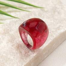 3 Stücke Set Vintage Retro Stil Harzkringe für Frauen, Modische geometrische Statement Ringe