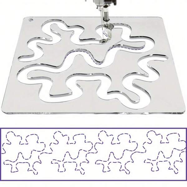 Meander Quilting Templates: Acrylic Ruler For Industrial & Domestic Sewing Machines - Free-Motion Quilting Design - Easy Learning