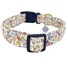 Collier pour chien mignon avec breloque fleur rose jaune blanc collier réglable pour animal de compagnie avec motif floral pour chien femelle mâle petit moyen grand