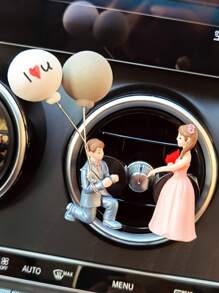 2pcs Cute Couple Doll Decorations For Car Interior, Fit For Dashboard, Air Vent, Display