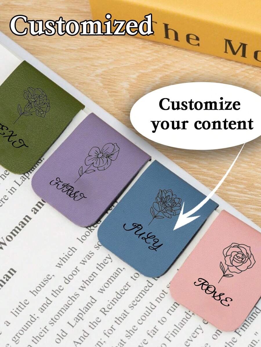 定制书签、定制书页夹、返校阅读书签、定制 PU 磁性书签、DIY 阅读追踪、带花的 PU 书签、个性化磁性书签、定制姓名书签、爱书人的生日礼物、学校用品、返校、便携、轻便、多功能、实用、为她、他、朋友、闺蜜、家人、同桌定制的礼物，一份有意义的礼物。