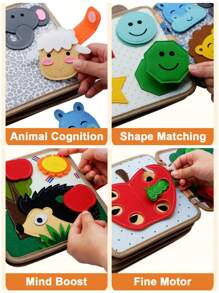 Montessori Cicha Książka Dla Maluchów 18M+ Dzieci Żyrafa Filcowa Zajęta Książka Zmywalne Książki Opowieści Dla Przedszkolaków Przedszkolna Tablica Edukacyjna Dla Chłopców Dziewczynek 2 3 4 5