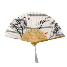 1pc 23cm Chinese Style Folding Fan, 7 Inch Handheld Bamboo Bone Fan For Women, Random Fan Hole Design, Great Gift And For Dance Performance - Folding Fan 4 - View 17