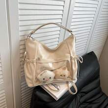 Japanese Bow Small Appetite Pain Bag Female Junior High School Student Commuter Large Capacity Shoulder Messenger Backpack - White - View 4