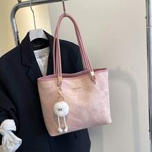 Large Capacity Tote Bag For Women, New For Summer 2025, For Commuting, College Students, School, Shoulder Bag - 粉色 - 查看 4