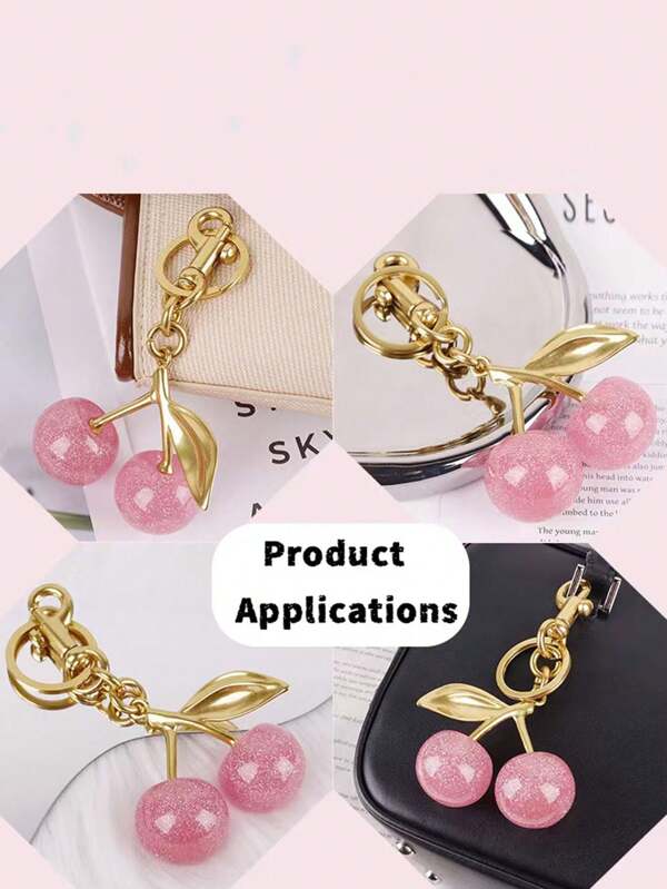 1 pieza Colgante de cereza, nuevo Colgante de con forma de cereza grande, colgante de llavero, dije brillante de cereza con pinza para bolso, resina brillante para carteras y bolsos de mujer, decoración colgante para bolsos de mujer y niñas, accesorios para llaves de coche, regalos de joyería, accesorios para el coche, accesorios para bolsos de mujer, accesorios de regalo, decoración para estudiantes universitarias, mujeres jóvenes profesionales
