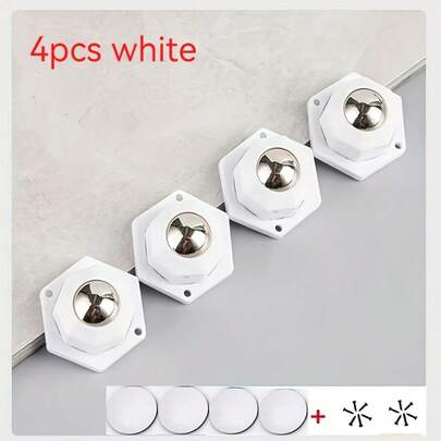 4 piezas Ruedas de muebles de alta resistencia - Capacidad de 200kg, 360° giratorias, acero inoxidable, con respaldo autoadhesivo, rodamiento suave, movimiento fácil, deslizadores de muebles duraderos