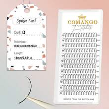 CoMango 240 簇纤细尖刺睫毛 Manga 睫毛簇 哑光黑色 自然俄罗斯浓密睫毛延长 0.07 C D 卷曲混合托盘 A/M 形状 预制纤细扇形 单根假睫毛 睫毛簇，睫毛簇，单根睫毛，睫毛，假睫毛 - 黑色 - 查看 19