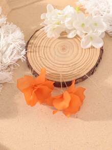 1 Pair Boho Style Colorful Flower Petal Earrings For Women, Suitable For Daily Wear Or Vacation