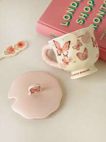 Tasse mit Cartoon-Motiv, Deckel und Löffel, Keramikbecher, schönes Geschenk für Mädchen, Souvenirbegleiter, Kaffeetasse, Paartasse