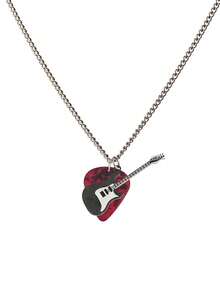 1件朋克摇滚风格吉他拨片项链，适合男士。独特的设计，彰显个性，适合喜欢夜店和嘻哈风格的人士。可单独佩戴，也可作为情侣配饰。也适合女士佩戴，时尚又时尚。父亲节礼物