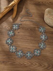 European And American Accessories - Hollow Cross Pendant Wave Side Waist Chain, Sexy Multi-Layer Body Chain Accessories Fall, Autumn, Halloween