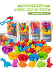 Juego educativo para niños, set de juguetes de clasificación, reconocimiento de colores, cálculo de cantidades, juego interactivo de aprendizaje temprano (color aleatorio)