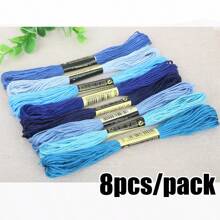 8pcs/Pack Premium Embroidery Floss - Mixed Multi-Color Threads For Cross Stitch, DIY Sewing Projects, Crafts - Needle Art Accessories