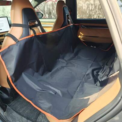 1 pieza Protector de asiento trasero de coche de tela Oxford impermeable, Alfombrilla de viaje para mascotas, Ajustable, Universal para gatos y perros