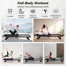 Huisuilinss Pilates Reformer,75" Foldable Pilates Machine & Equipment For Home Use And Gym Workout,Fit For Advanced And Beginners Users,Up To 250 Lbs Weight Capacity,Dual Resistance (Springs + Bands) - Black - View 5