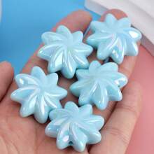 5 piezas de cuentas acrílicas multicolor de 29mm, con forma de flor espiral, para manualidades DIY de joyería, pulsera